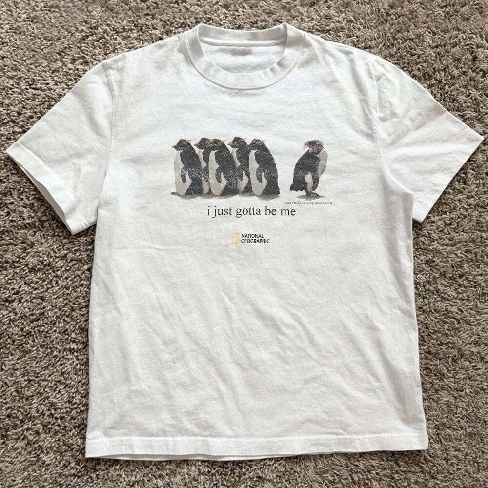 White National Geographic Penguin Just Gotta Be Me Tee